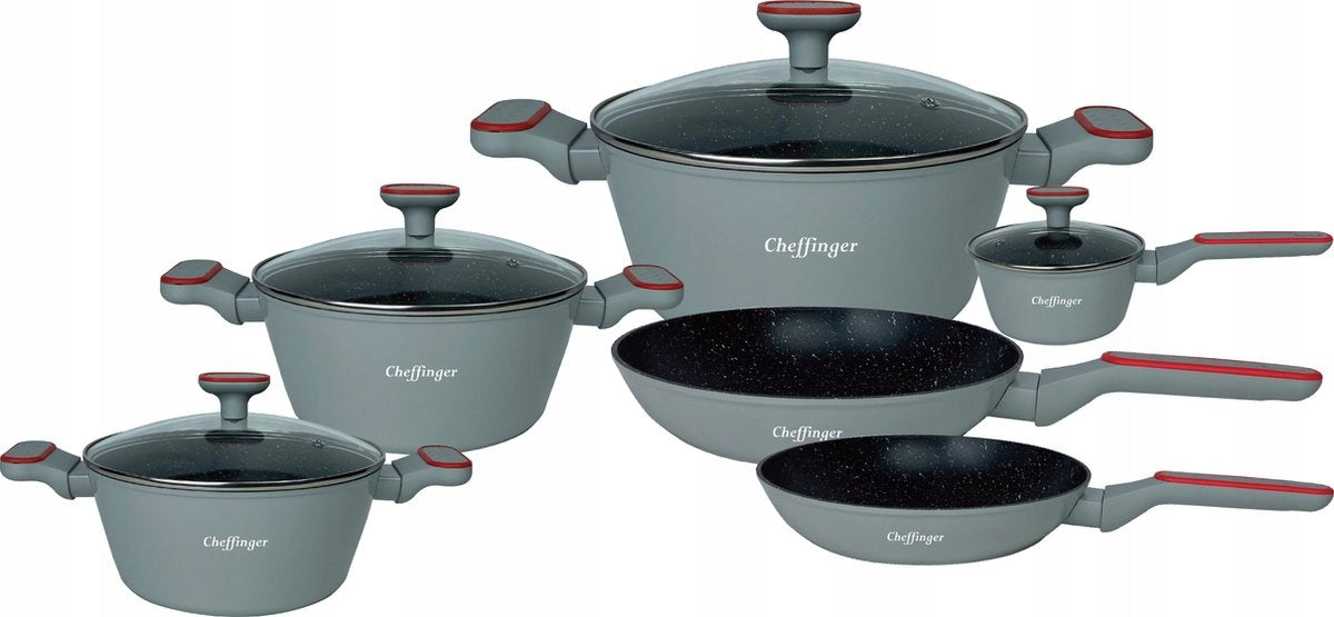 Set of Pots Induction Gas Set of Pans 10 El. Cheffinger