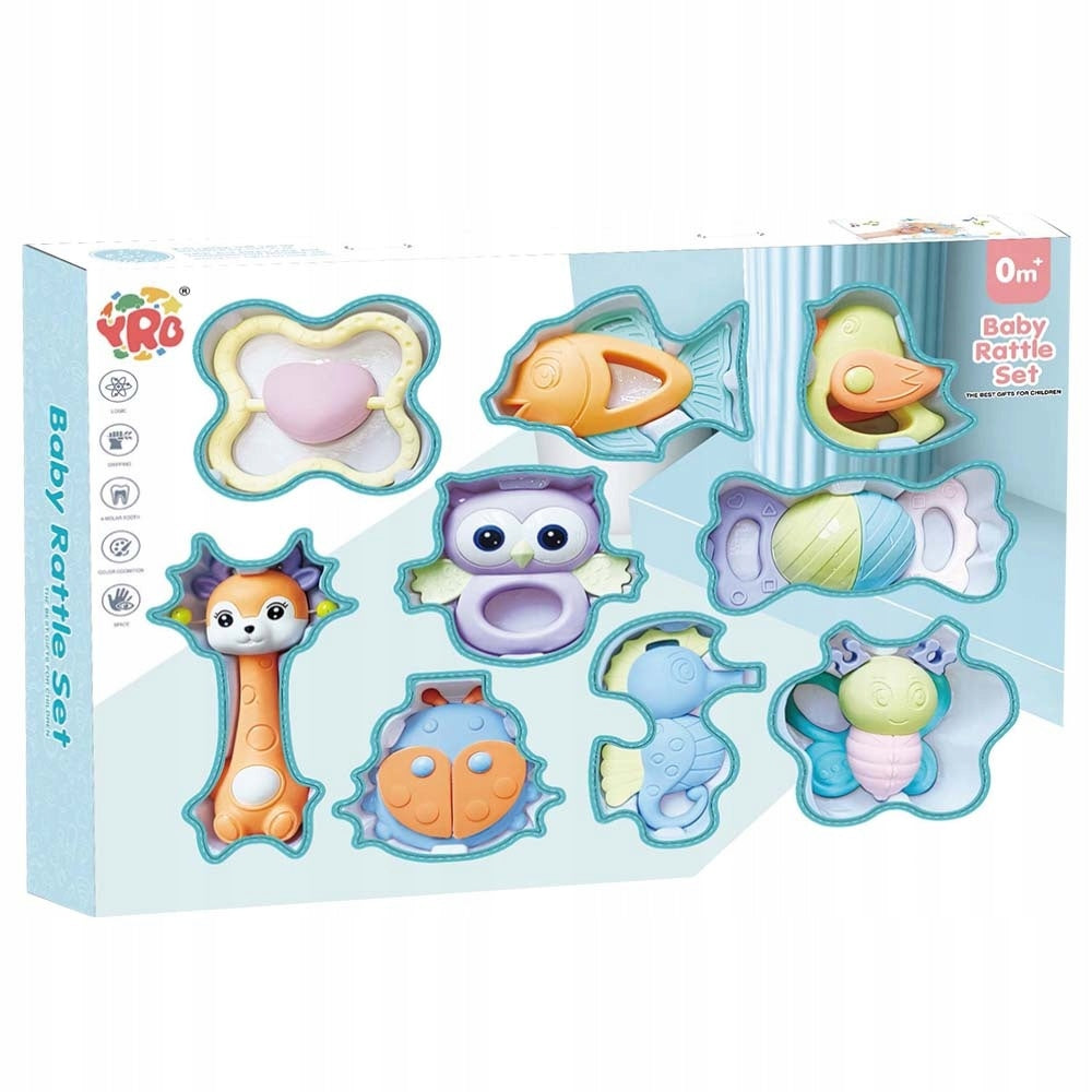 Set of Rattles Teethers for Babies 9 Pcs Great Set for Newborn