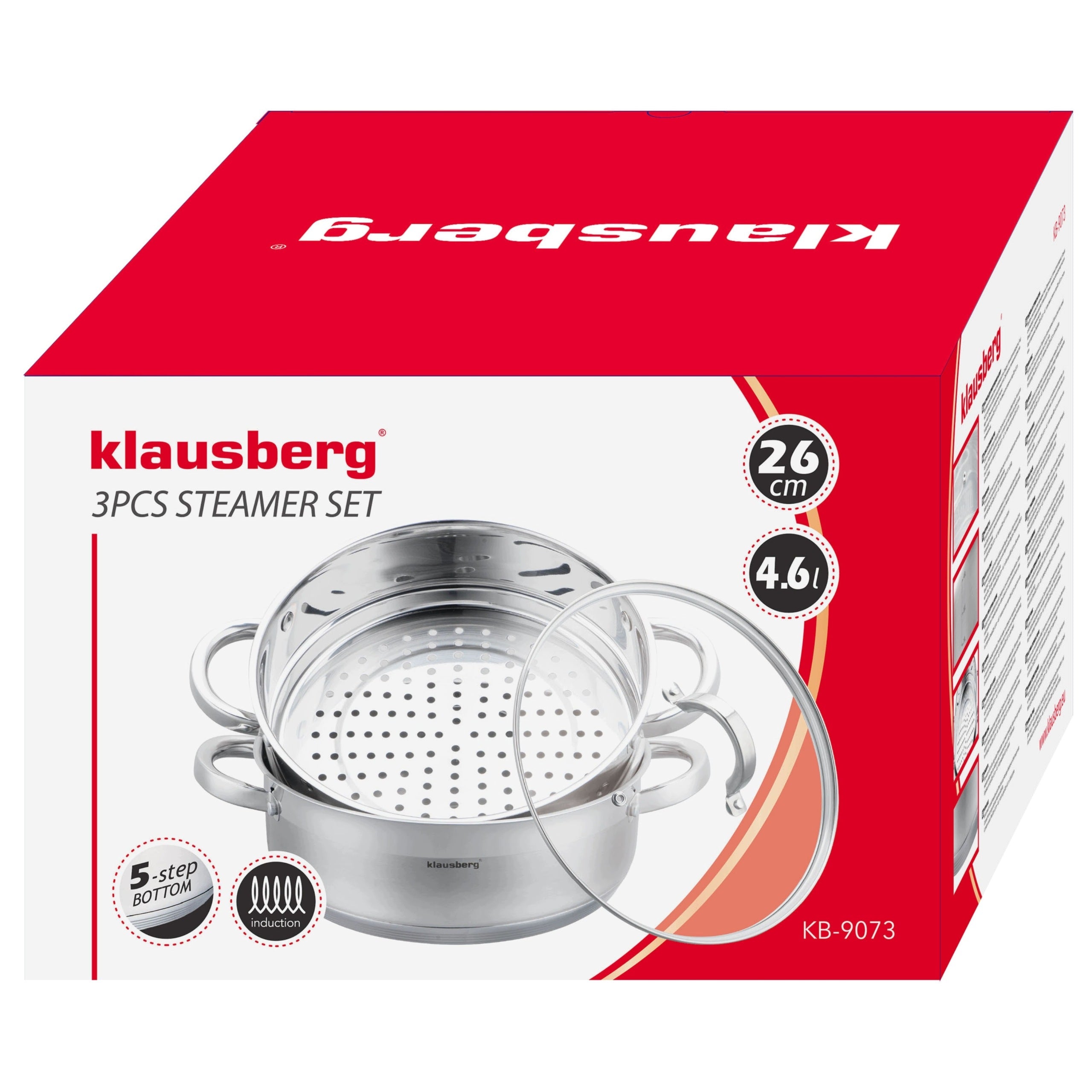 Set of STEAMING POTS 3el. 26cm. POT for Steam 4,6L Steamer Packaging status original