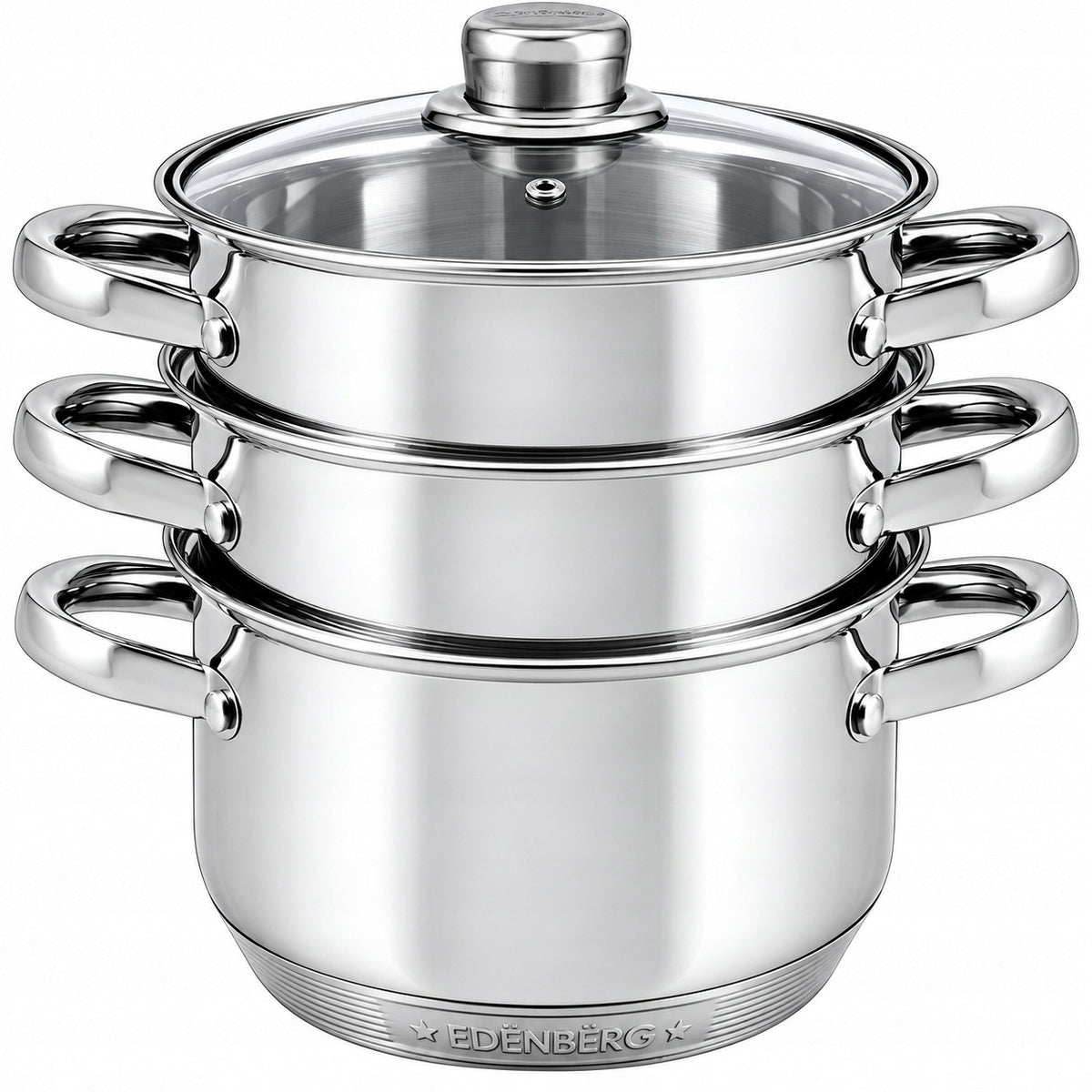 Set of STEAMING POTS 4el. 24cm. POT 6,5 L INDUCTION GAS Manufacturer code EB-8908