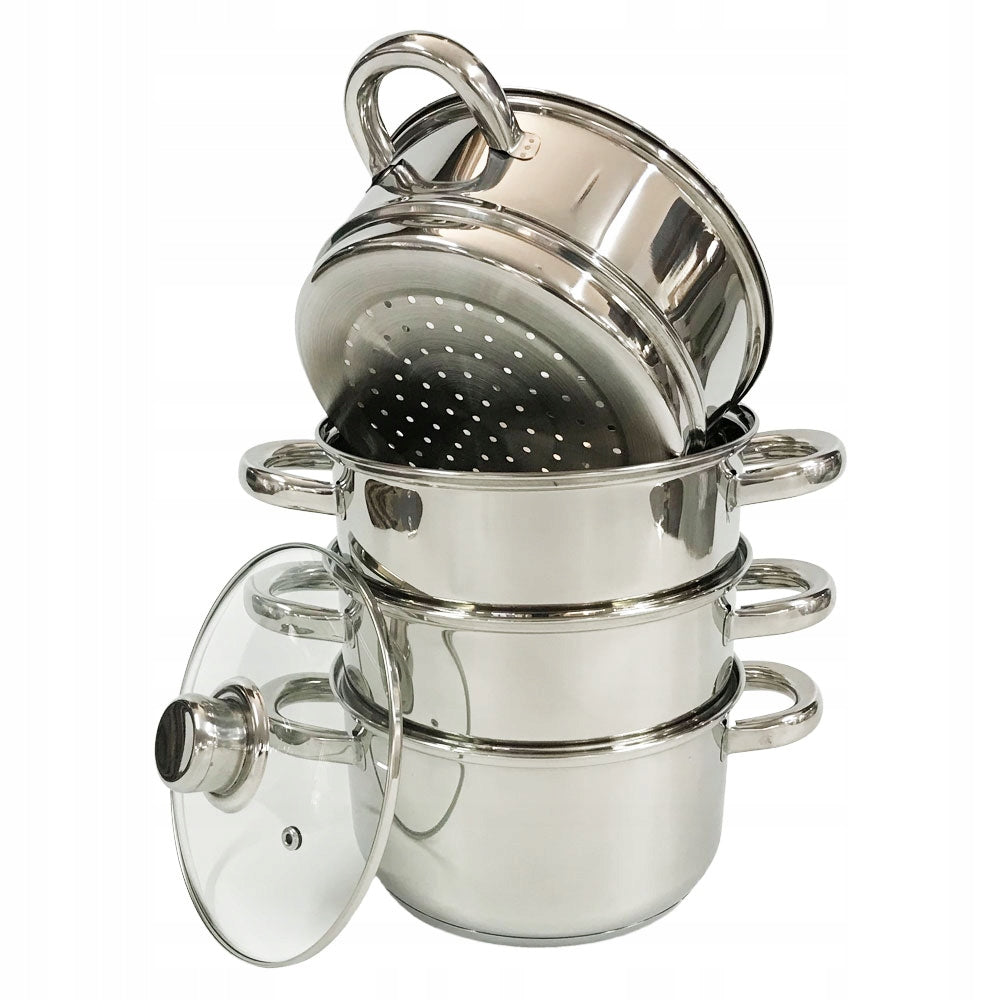 Set of STEAMING POTS 5el. 24cm. POT 5 L INDUCTION GAS Capacity 5 l