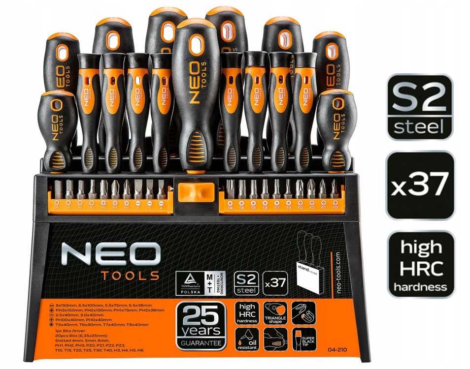 Set of Screwdrivers and Screwdriver Tips, 37 Pcs.
