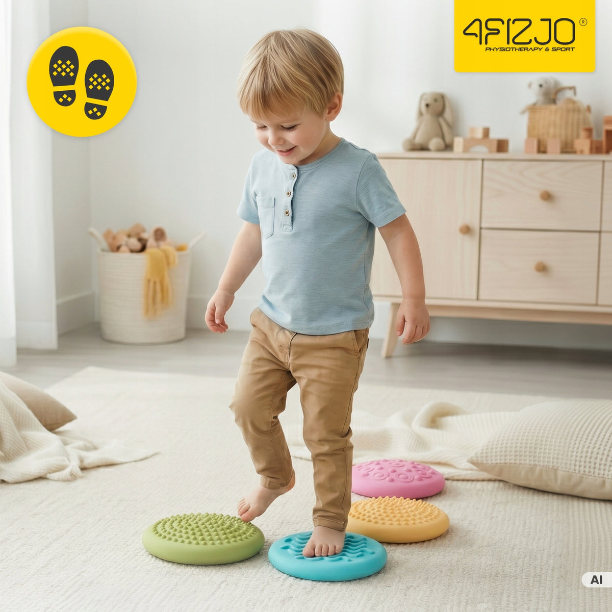 Set of Sensory Discs for Children 4 Pcs Sensory Path for Balance Packaging status original