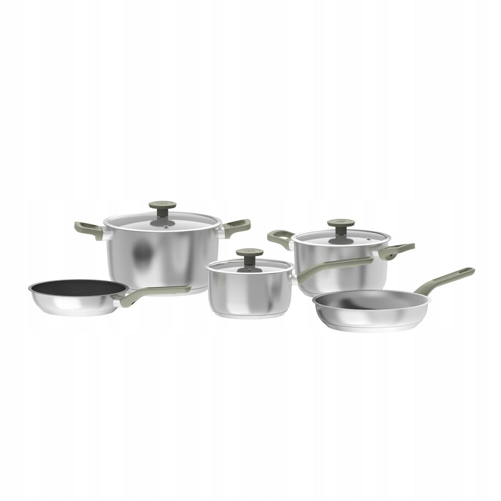 Set of Stainless Steel Pots 2 Bolt PANS 8 elements BergHOFF Brand Berghoff