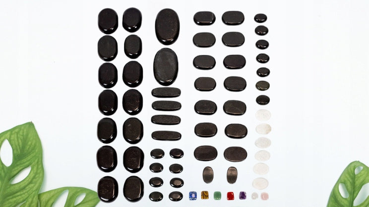 Set of basalt stones for massage 64 pcs. Packaging status original