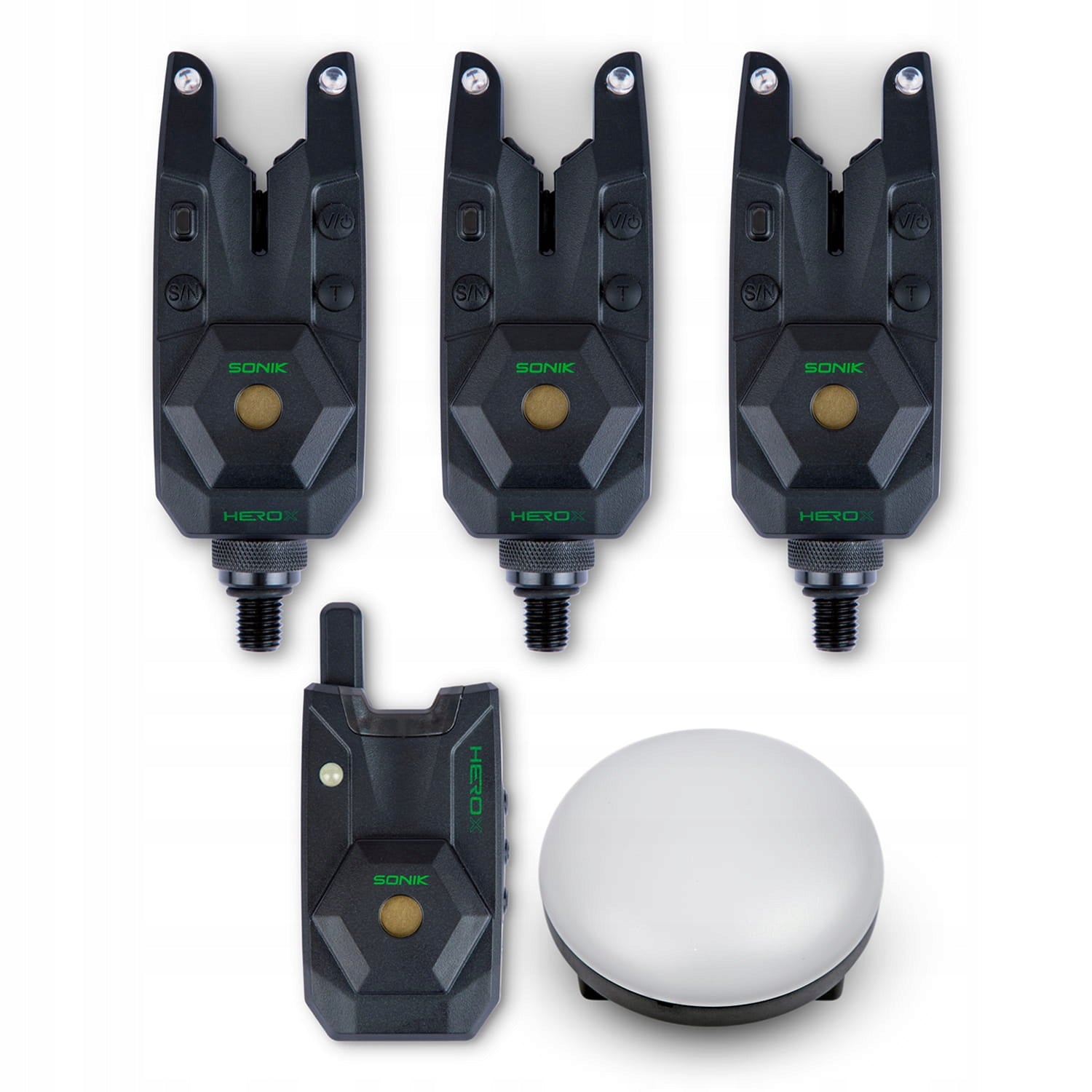 Set of bite alarms with control panel Sonik Herox 2+1 + Camping light