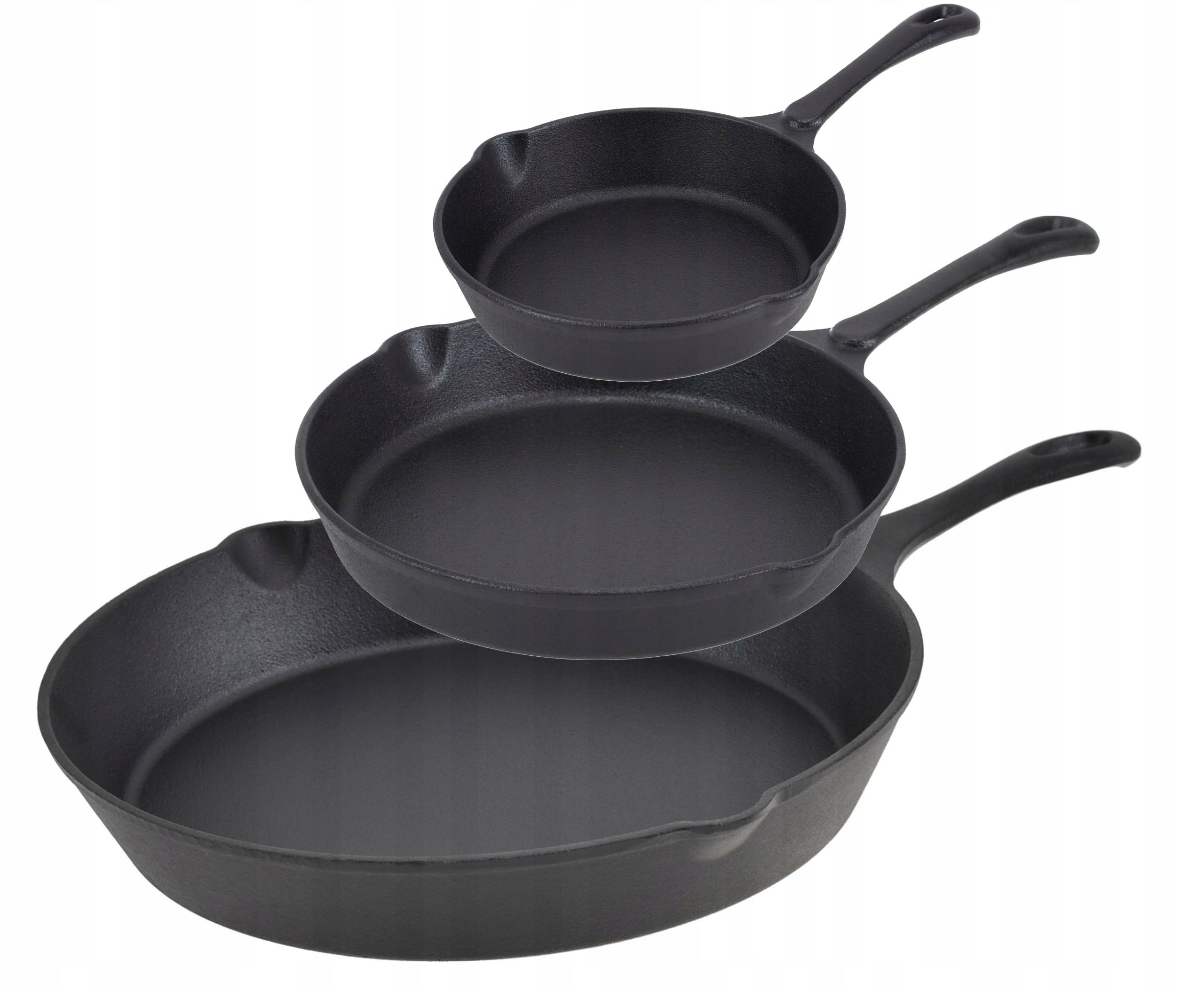 Set of cast iron PANS 25, 20, 16cm. PAN Heavy CAST IRON INDUCTION GAS Packaging status original