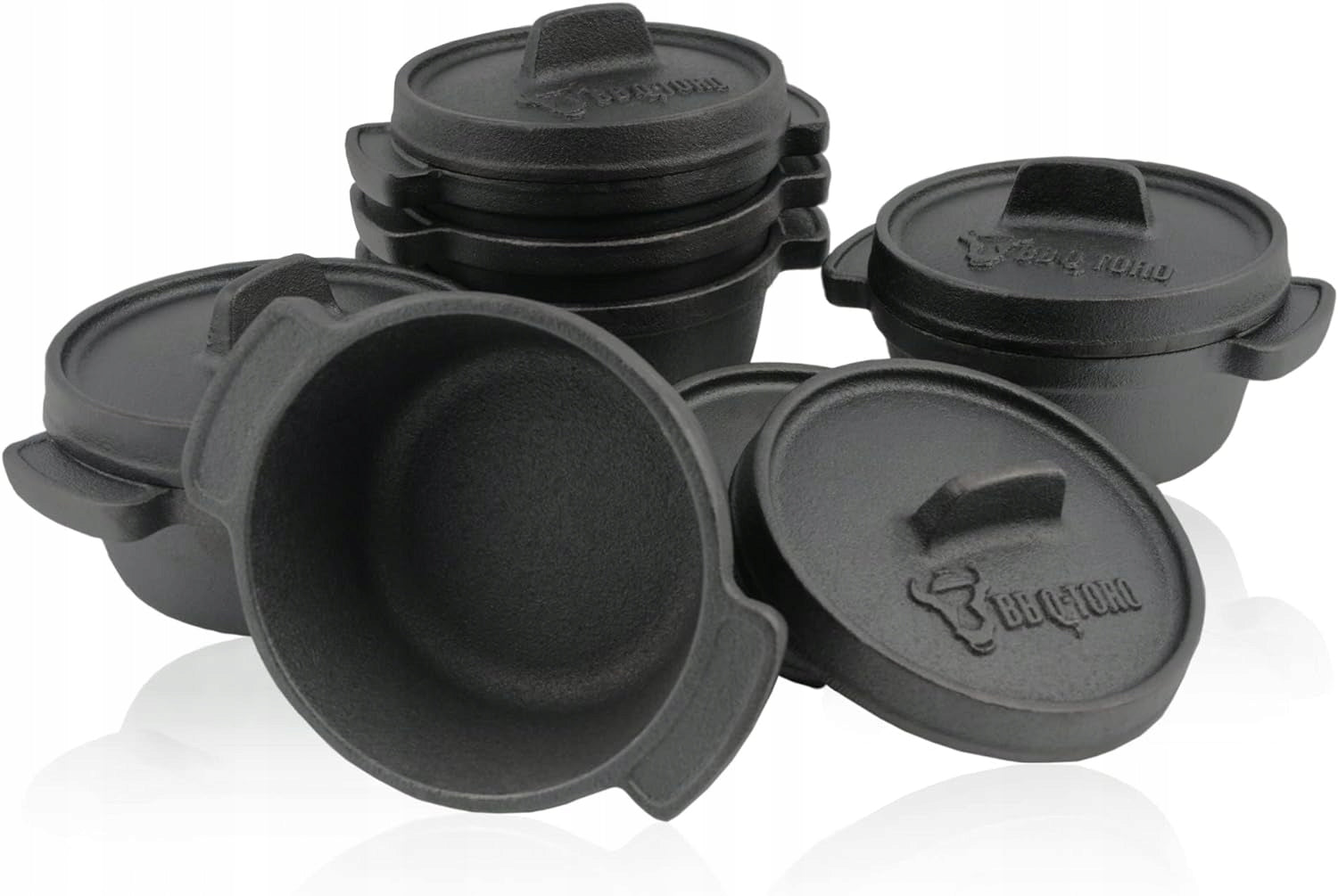Set of cast iron pots 6 pieces