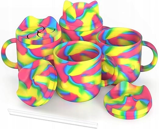 Set of cups children's cup for learning to drink spout straw 4 pieces