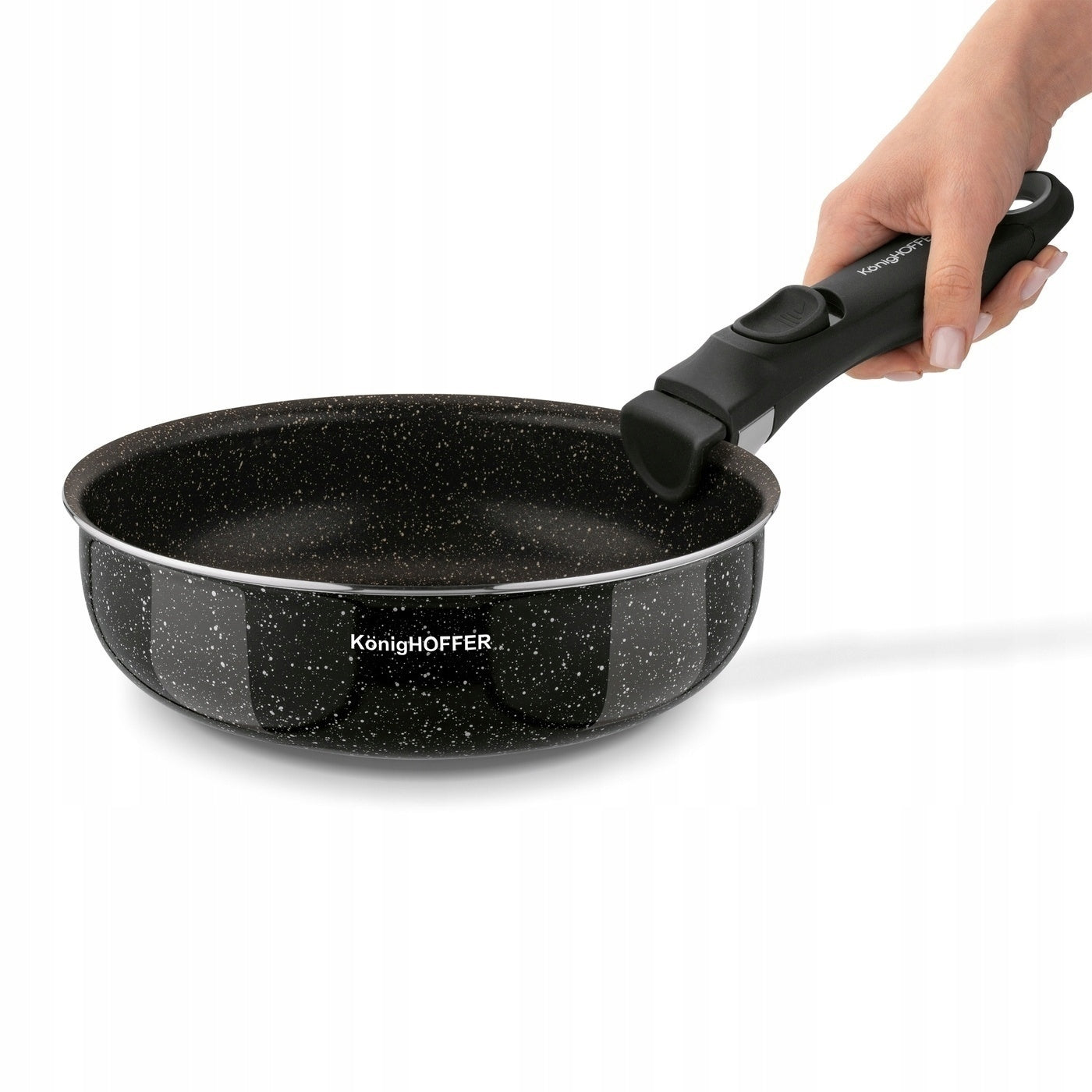 Set of deep pans with detachable handle for induction gas black Manufacturer code 5903313457224