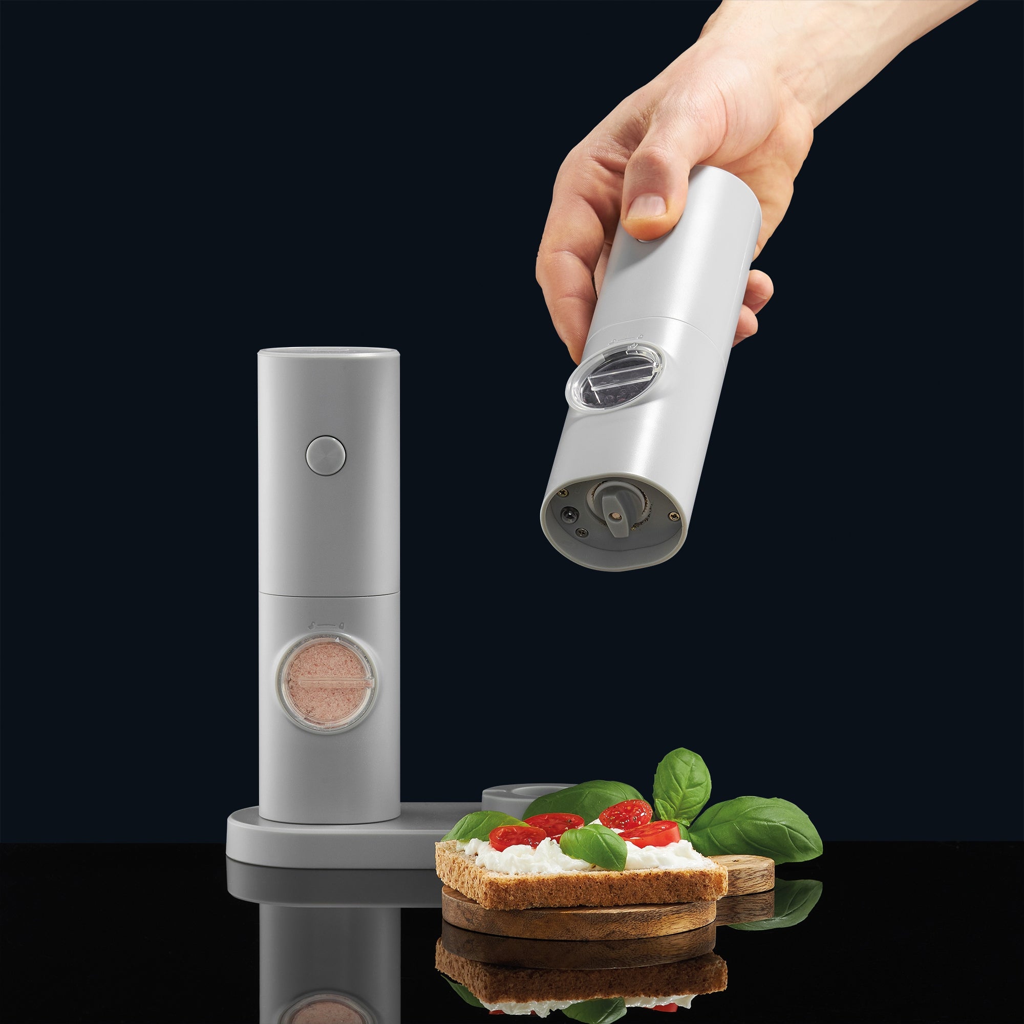 Set of electric salt and pepper grinders Mellizo AMBITION 2 pcs GREY Manufacturer code 29231