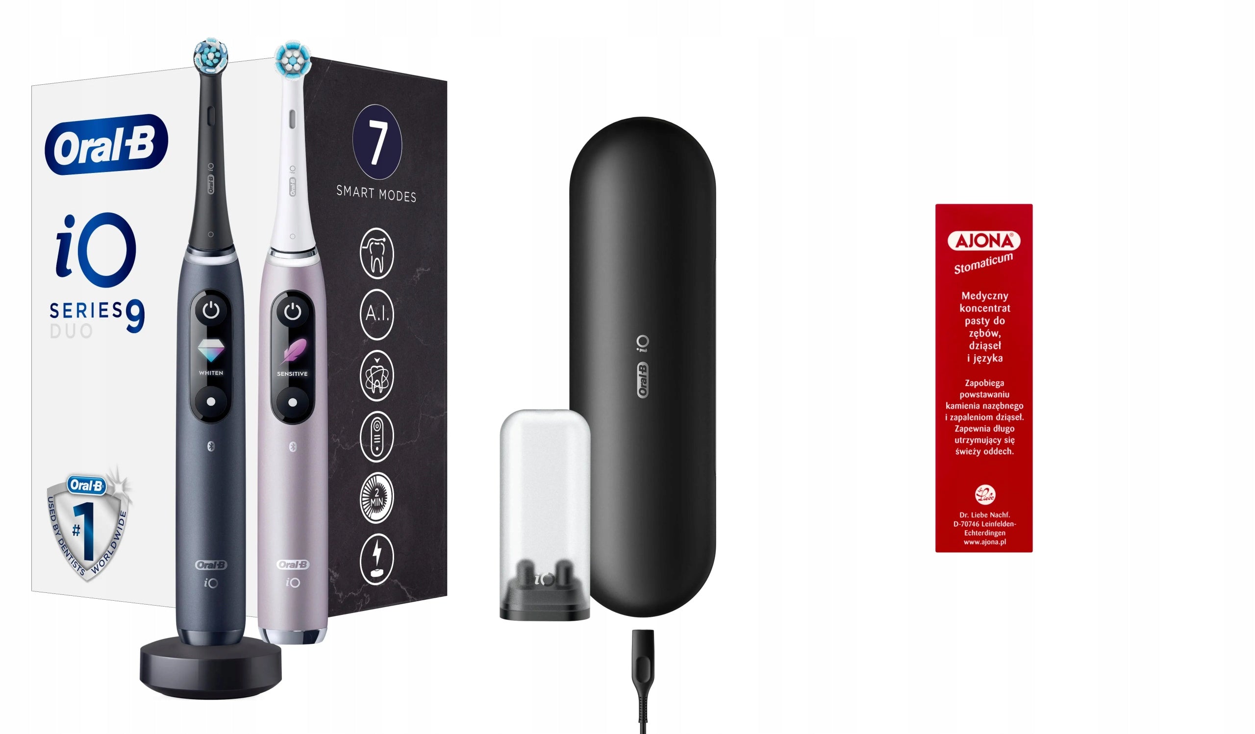 Set of electric toothbrushes Oral-B iO 9 Duo Black Onyx/Rose 2 pcs.