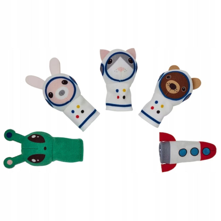 Set of finger puppets space AFTONSPARV ufoludek astronaut rocket 5 pcs Brand IKEA