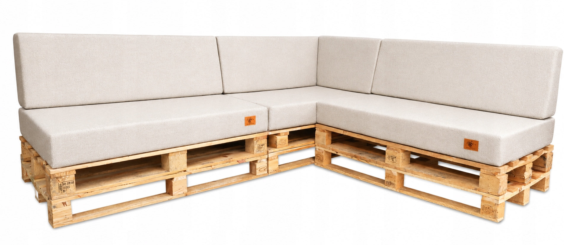 Set of garden cushions with backrest Pallets Corner -3 pcs. 120x80 + 40x120