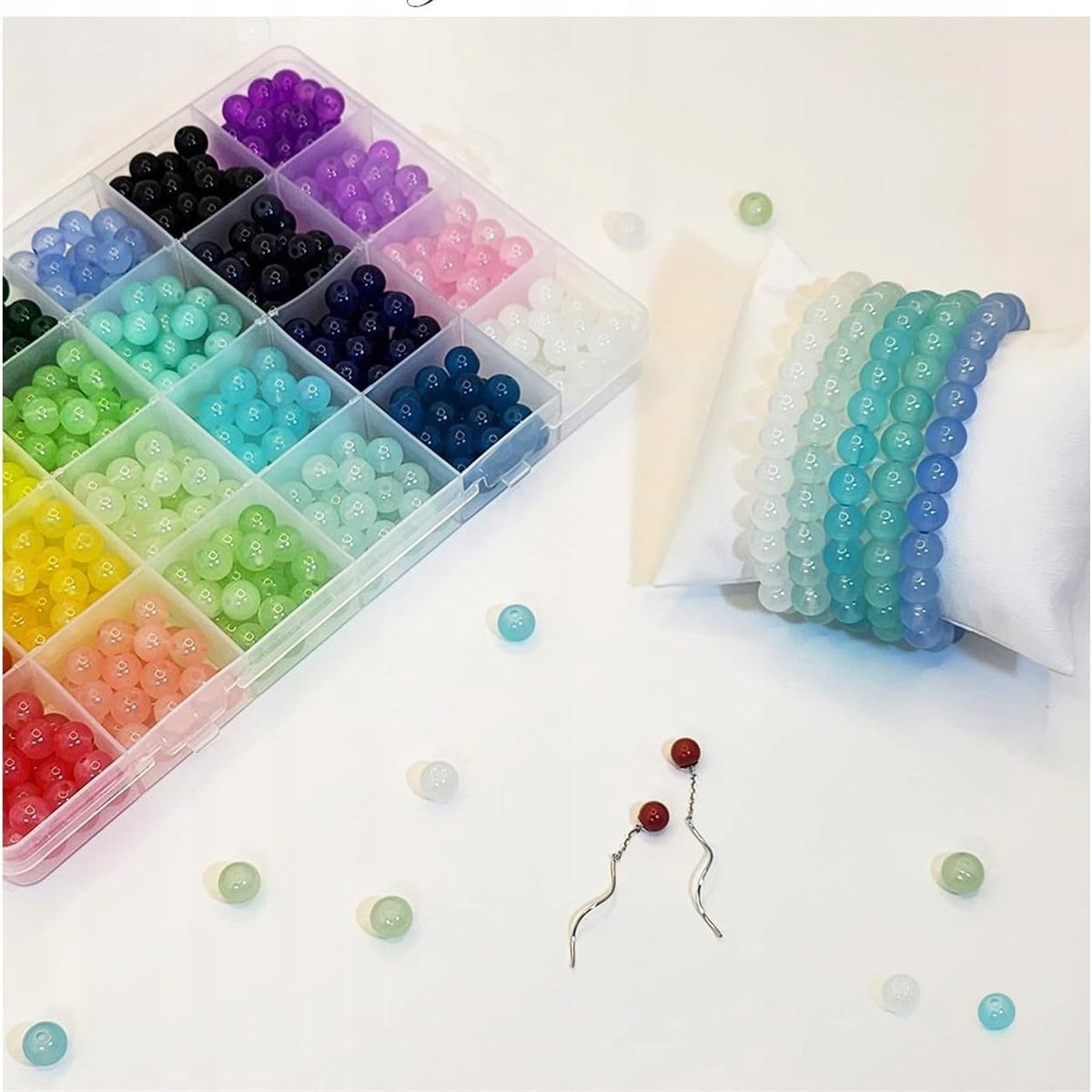 Set of glass beads for bracelets 8 mm 1200 pcs. Manufacturer code H1002