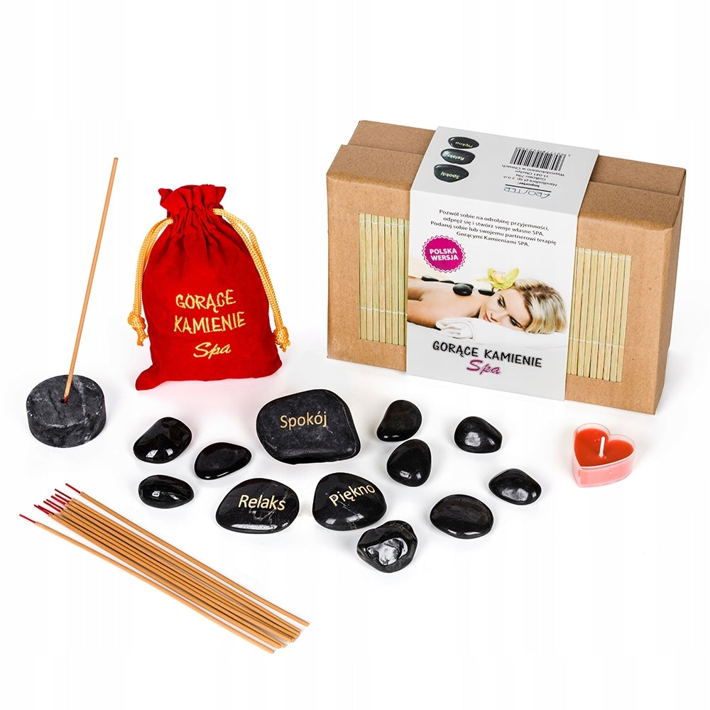 Set of hot stones for home massage SPA
