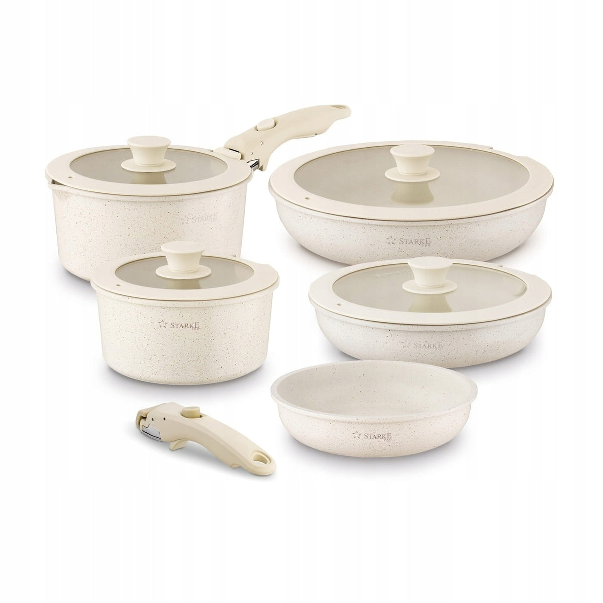 Set of induction pots with non-stick coating 11 elements detachable handle Manufacturer code 5903313460293