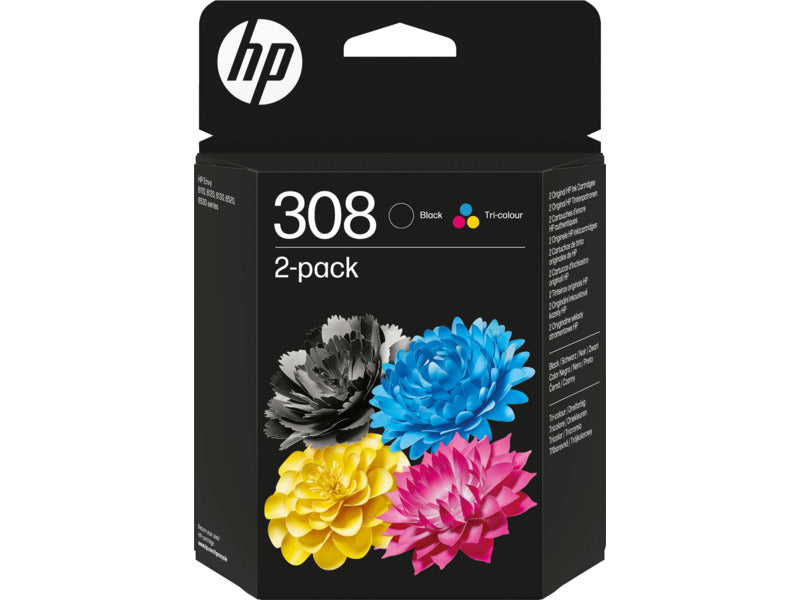Set of inks HP 308 Ink Coloured 3 ml, Black 3 ml 6L6S6UE#LS1