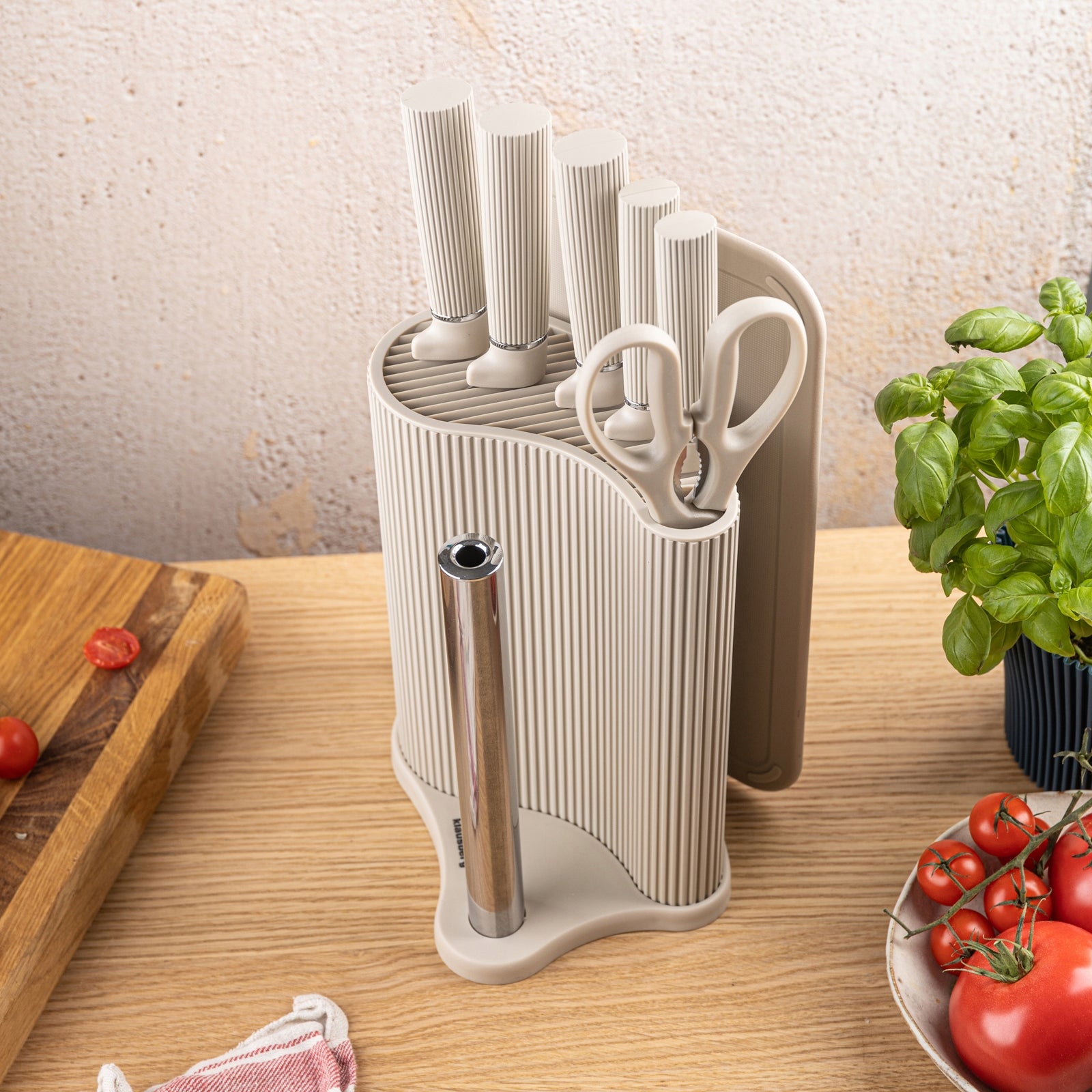 Set of knives 8el + board + paper towel holder beige KLAUSBERG KB-7978 EAN (GTIN) 5908287279780
