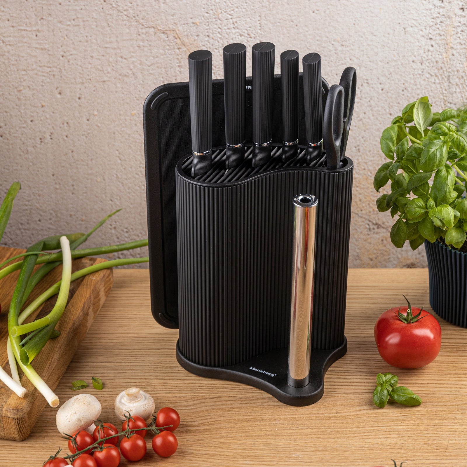 Set of knives 8el + board + paper towel holder + scissors KLAUSBERG EAN (GTIN) 5908287279773