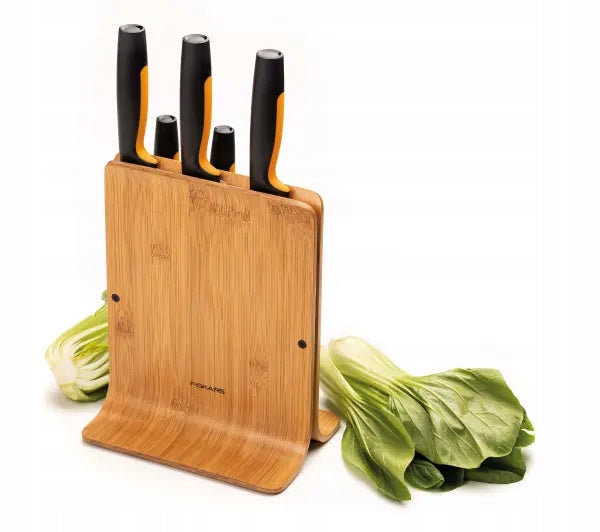 Set of knives Fiskars Functional Form 1057552 in Bamboo Block Packaging status original