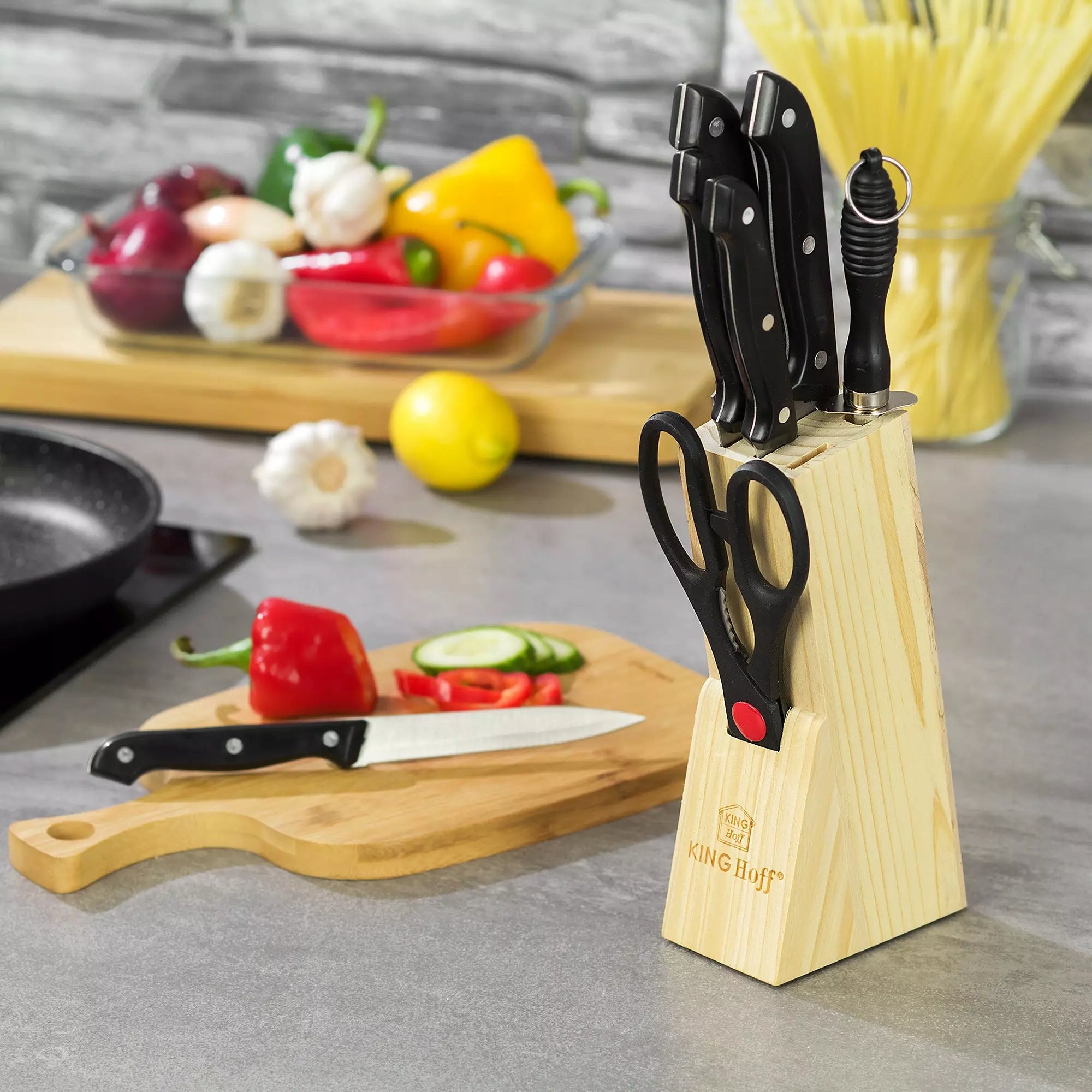 Set of knives in block 8 elements KingHoff Brand Kinghoff