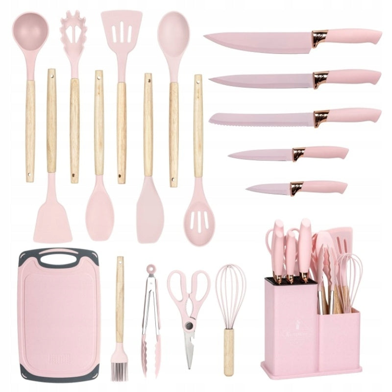 Set of knives in block Elitehoff PINK 5 pcs. Manufacturer code E-6072