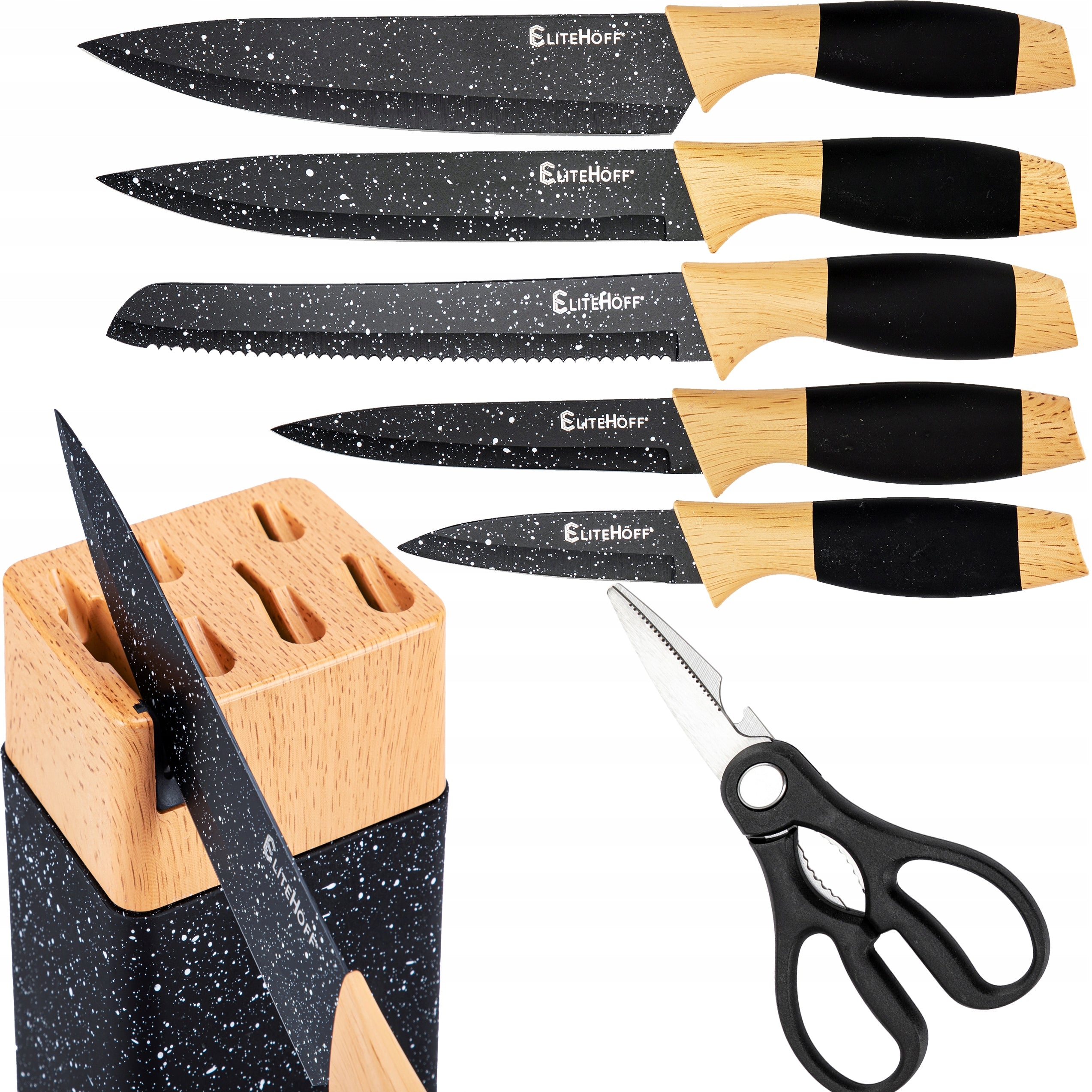 Set of knives in block Elitehoff PREMIUM 5 pcs. Manufacturer code E-6267