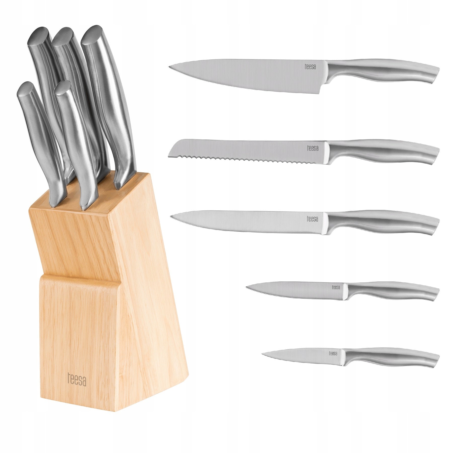 Set of knives in block Teesa 5 pcs. TSA0204 Manufacturer code TSA0204