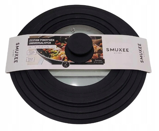 Set of lids Smukee Universal lids 2pcs 21,5cm / 27cm BLACK