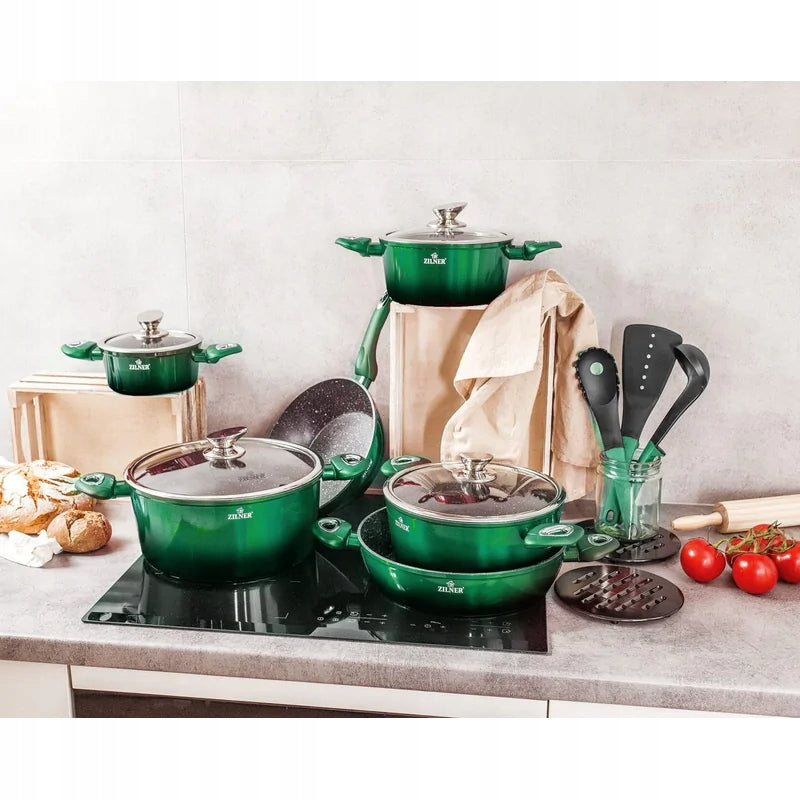 Set of marbled pots green 15 el. ZILNER Manufacturer code ZL-8521