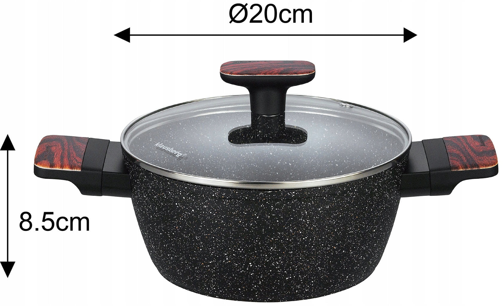 Set of marbled pots with non-stick coating 12-ele Induction GAS Manufacturer code KB-7831