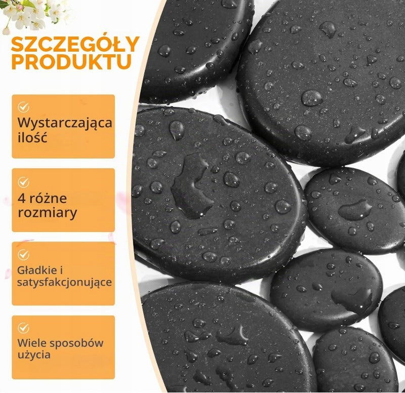 Set of massage stones with hot stones, 14 pieces of basalt stones Manufacturer code 847385782478279