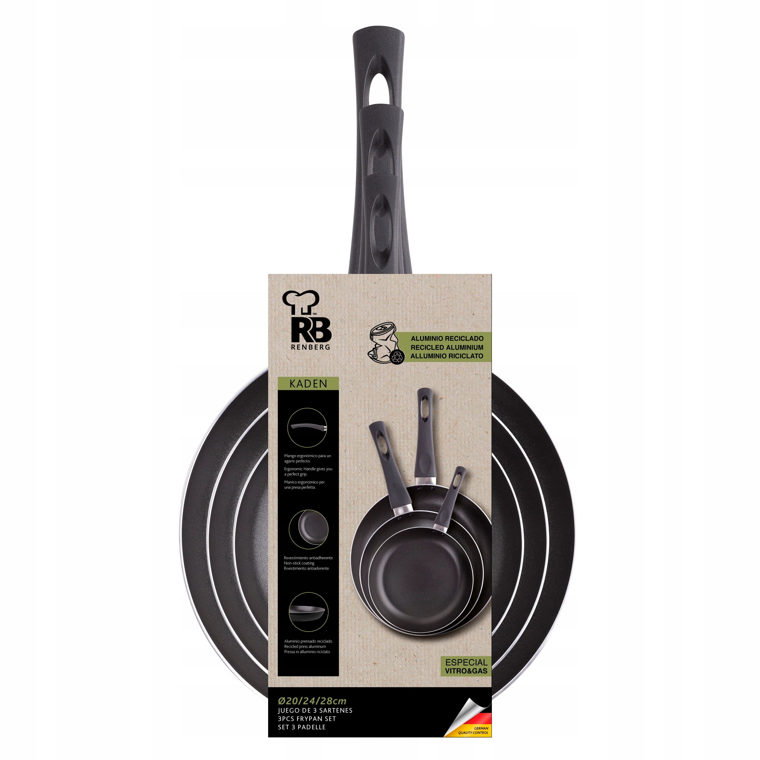 Set of pans 20+24+28cm Bergner gas , halogen EAN (GTIN) 8435698803244