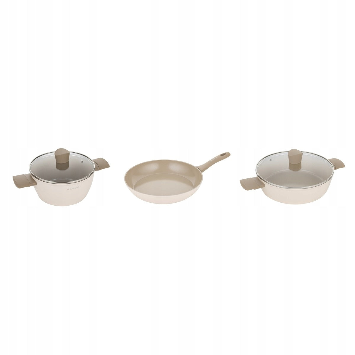 Set of pans Florina Mocha 3 el. 24cm 28cm 30cm aluminum induction gas