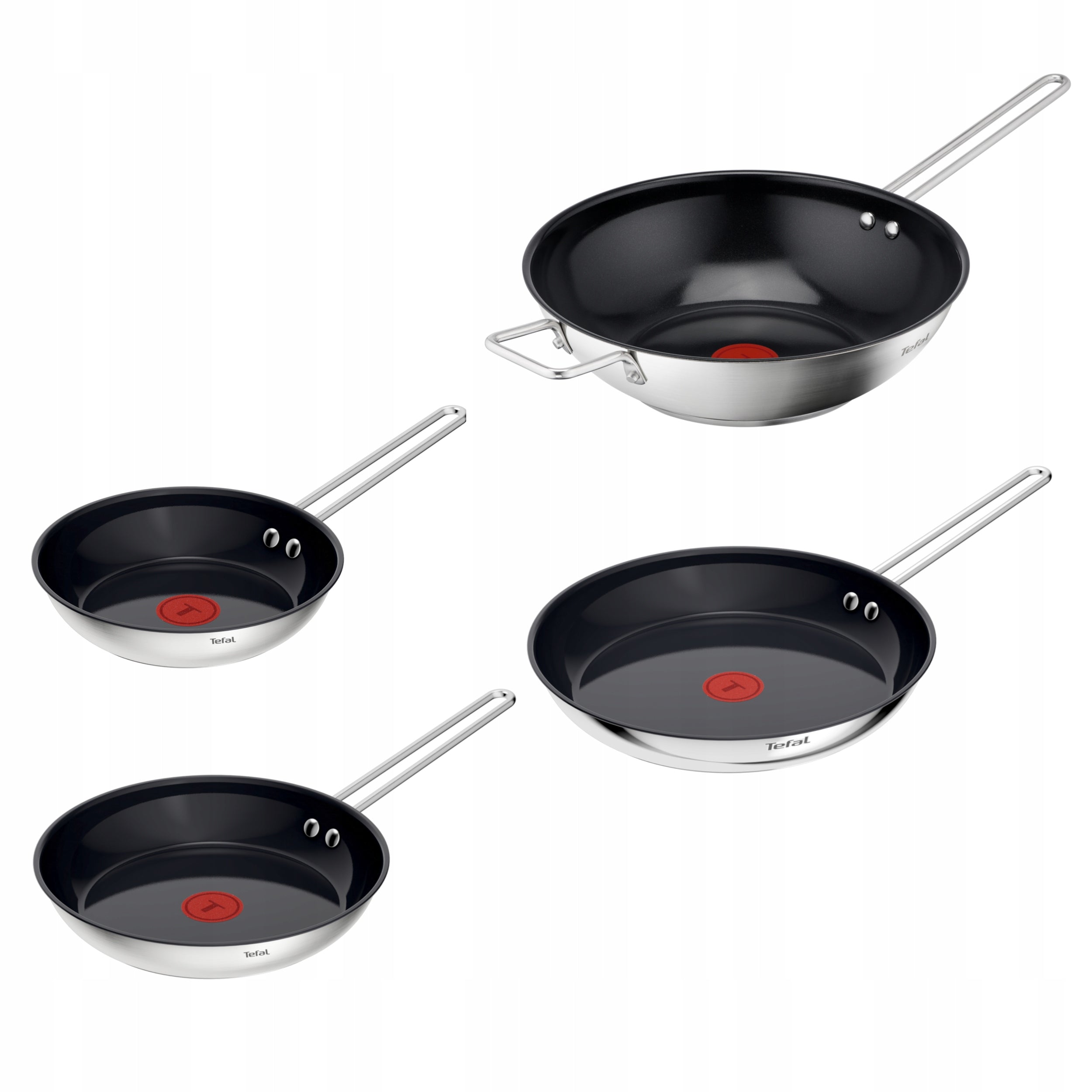 Set of pans TEFAL Nordica 20/24/28/28cm steel induction ceramic coating