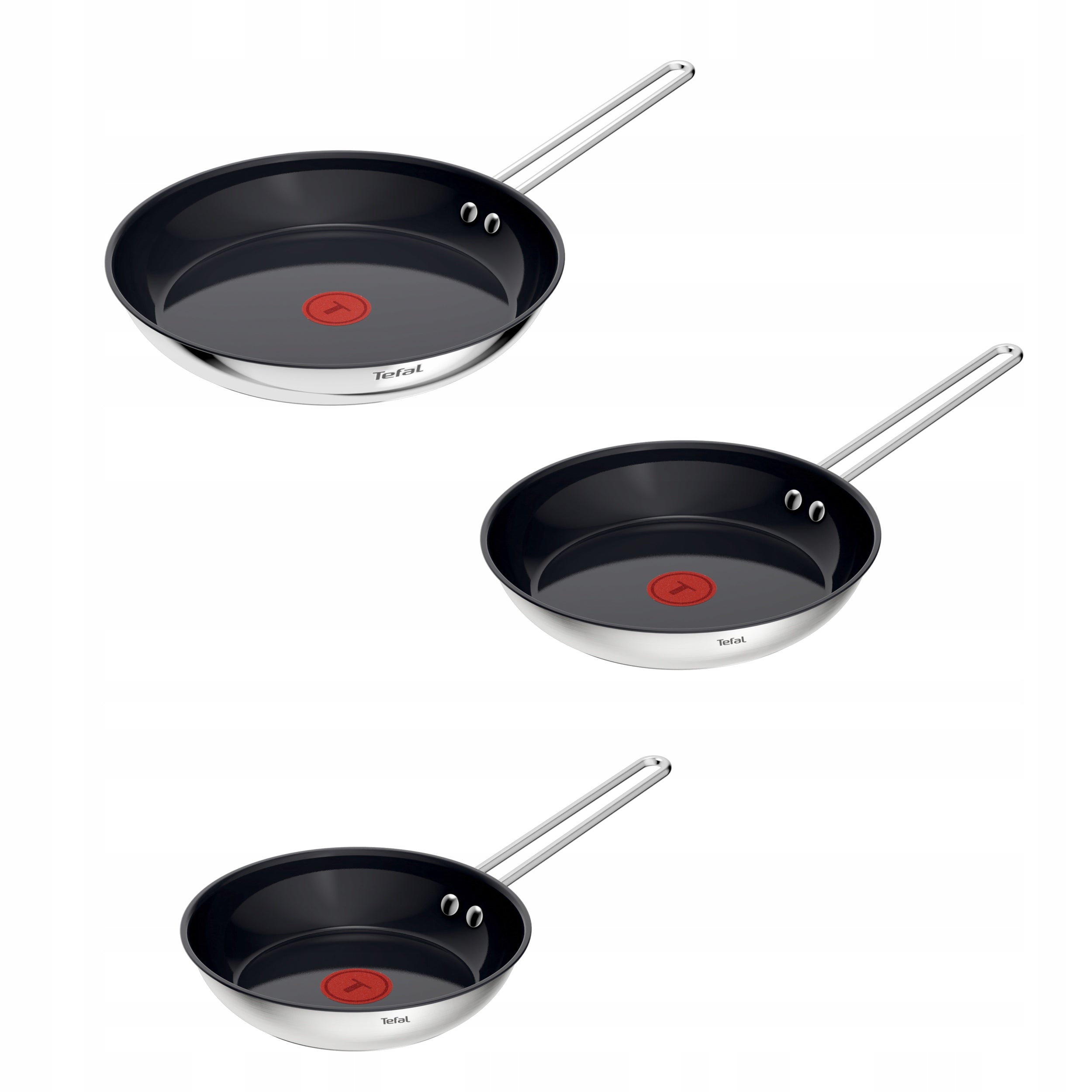 Set of pans TEFAL Nordica 20/24/28 cm steel induction ceramic coating