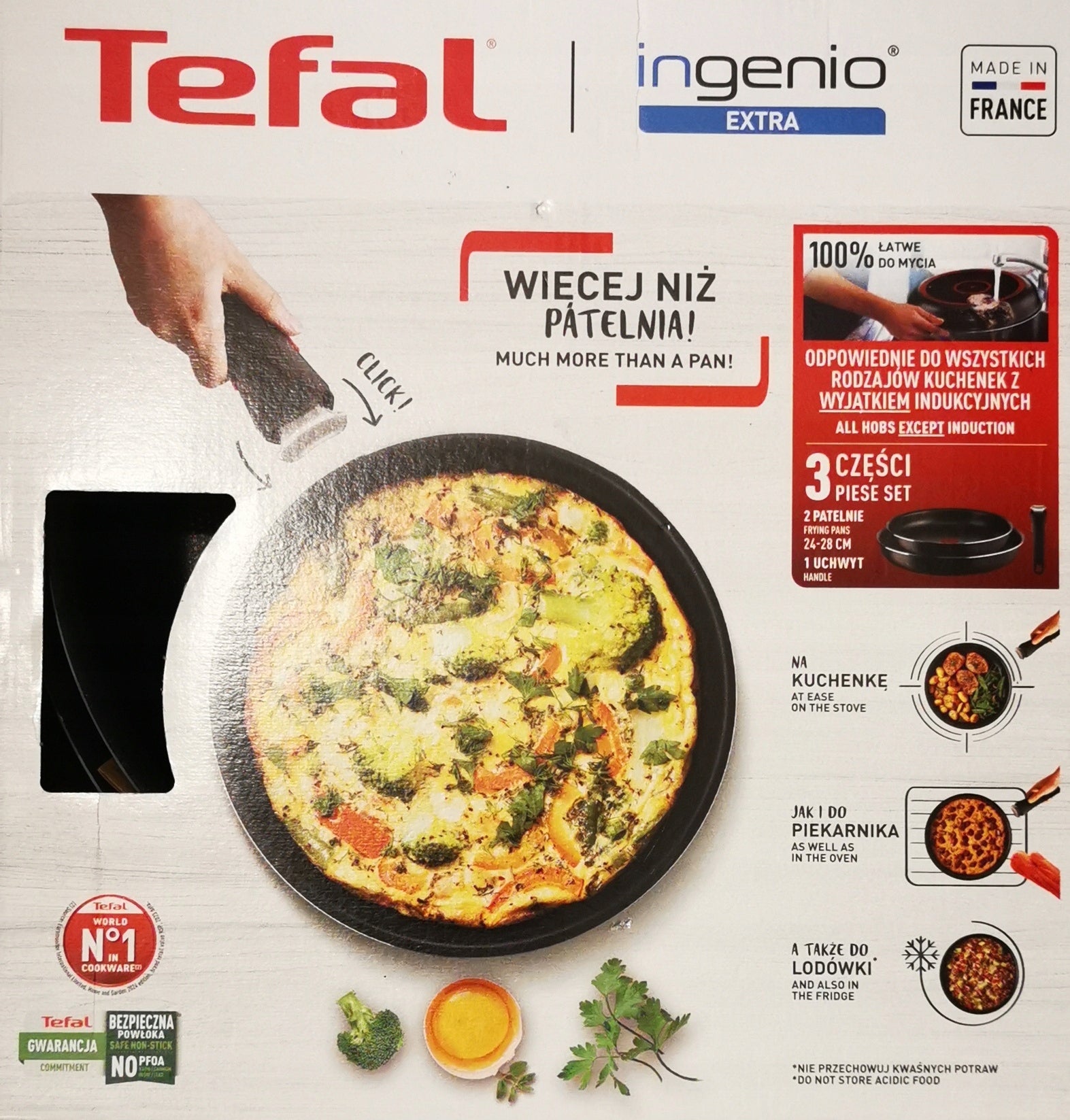 Set of pans Tefal Ingenio Extra 3 el. 24 cm 28 cm handle Without induction
