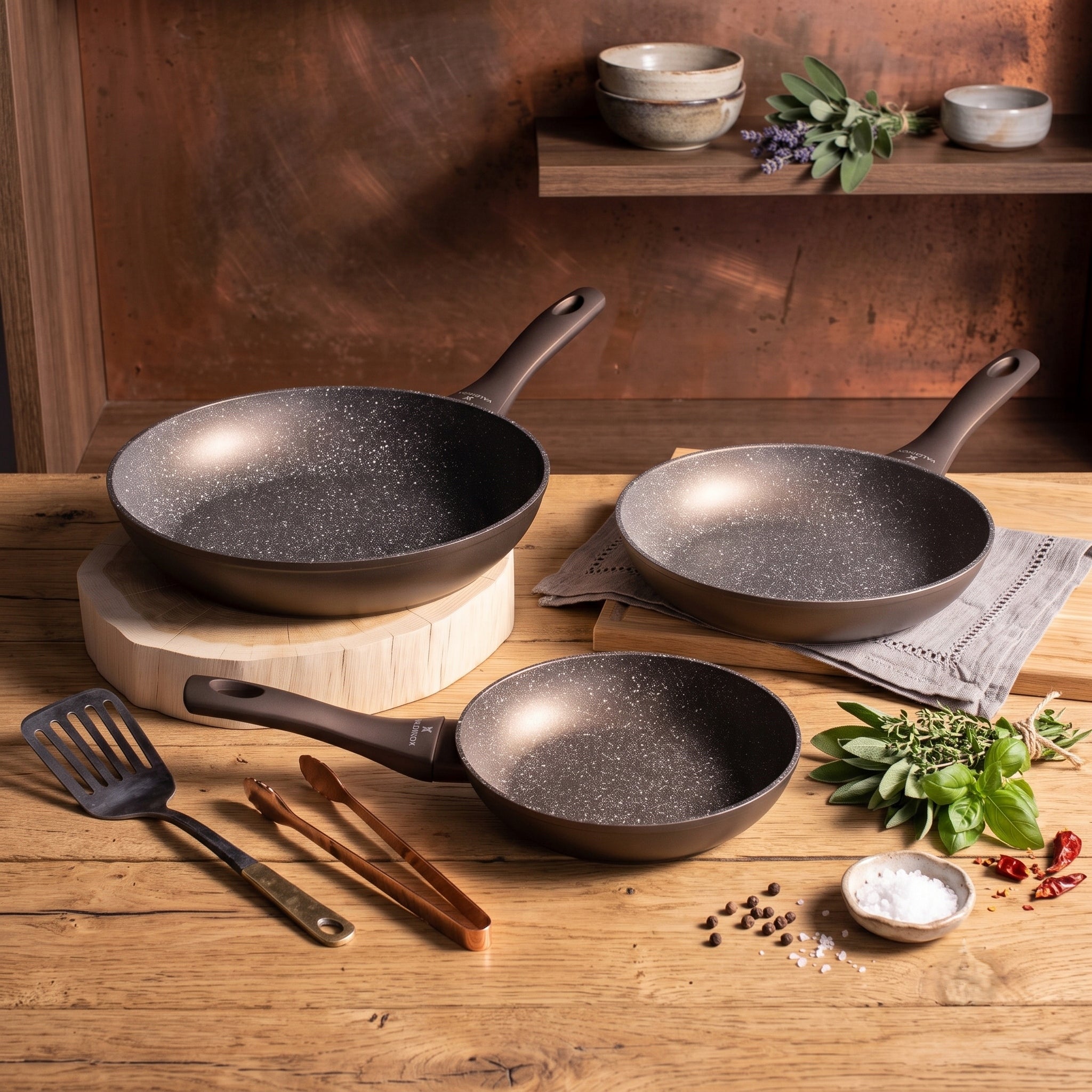 Set of pans Valdinox Aurum for induction gas NON-STICK 20/24/28cm Manufacturer code GRA00002194