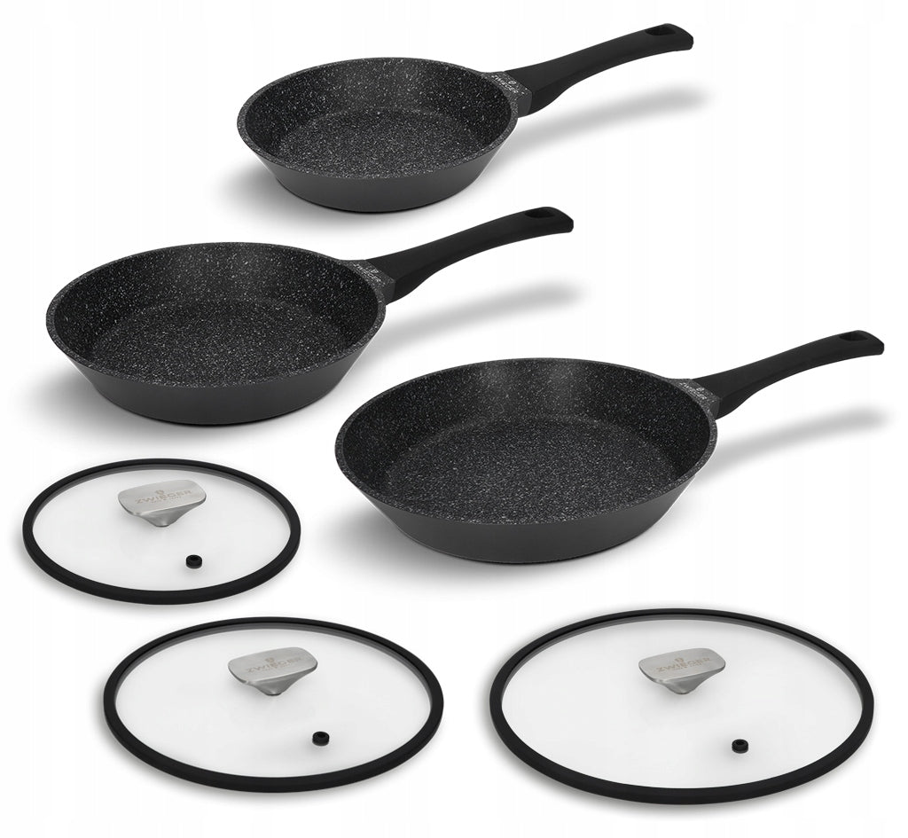 Set of pans and lids 6 el. Black Stone Zwieger