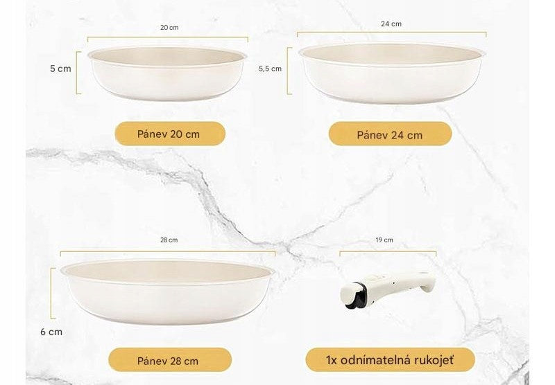 Set of pans with non-stick coating AT-C004, 2pcs, beige Manufacturer code FOHERE