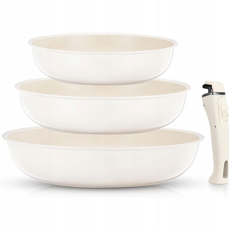 Set of pans with non-stick coating AT-C004, 2pcs, beige
