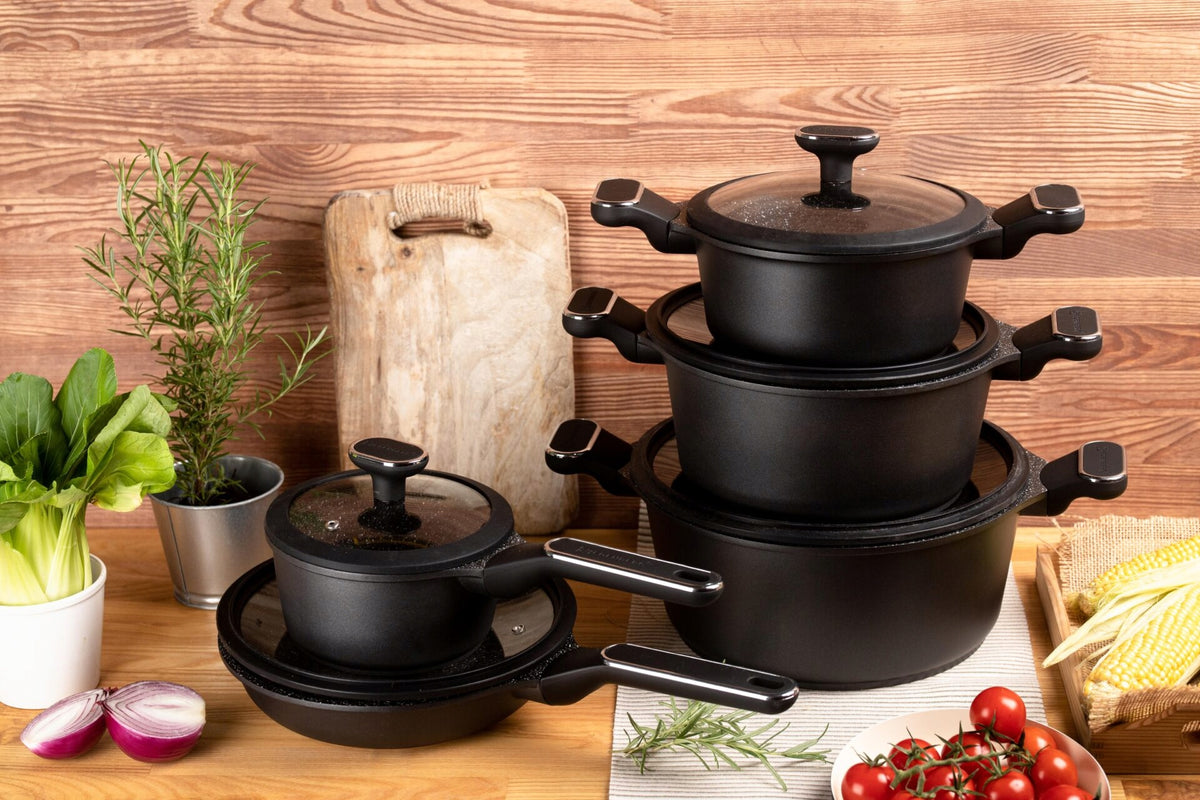 Set of pots ELEGANT SET Edenberg aluminium 10 el. BLACK Manufacturer code EB 5631