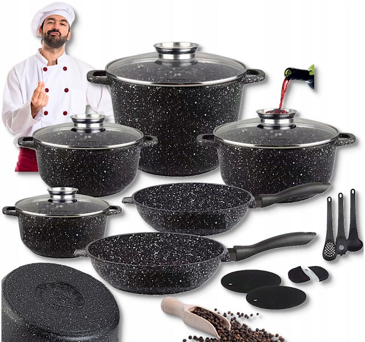 Set of pots Elitehoff premium aluminum 19 el.