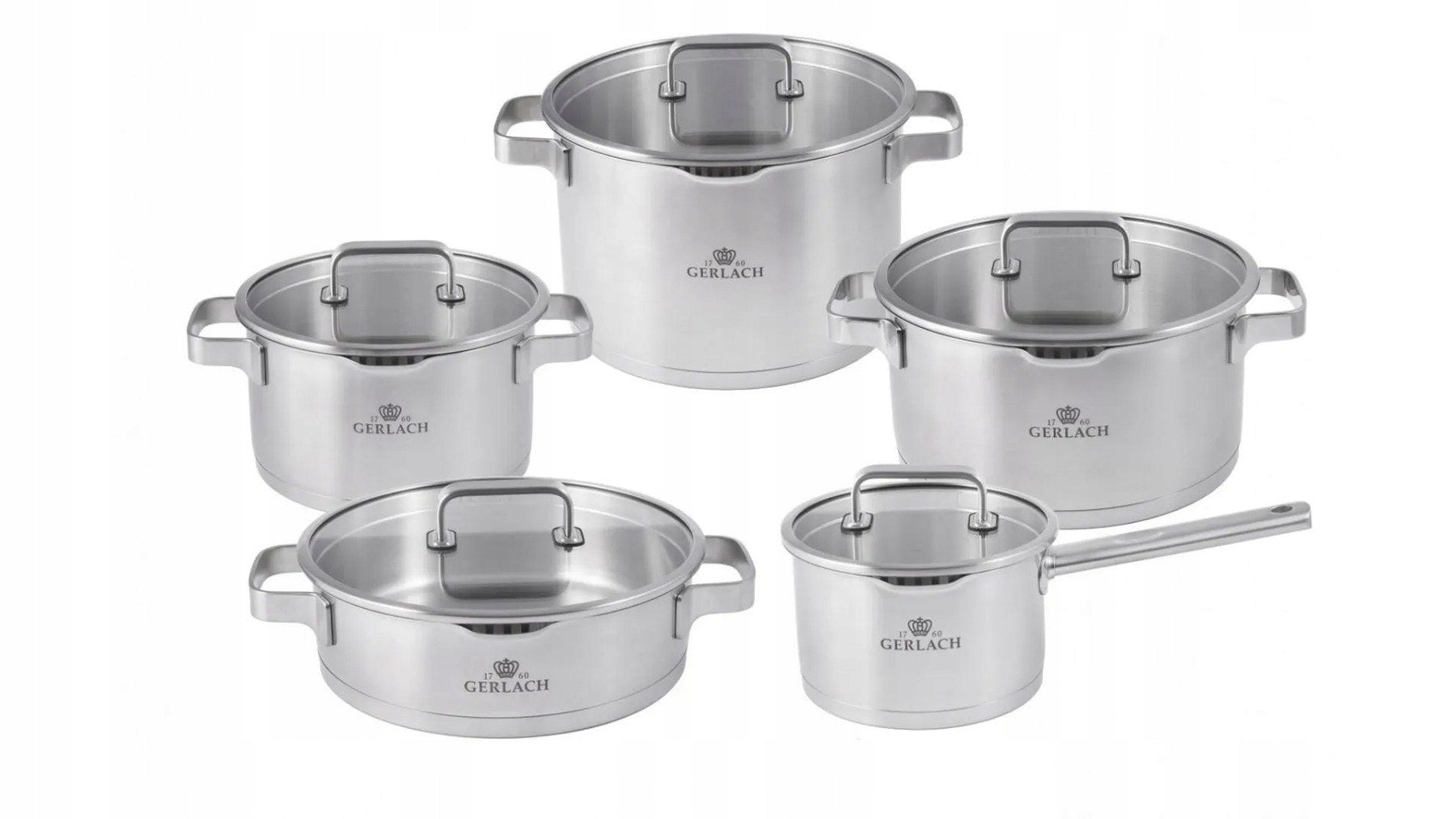 Set of pots GERLACH Prestige Plus (10 elements) Coating type granitic