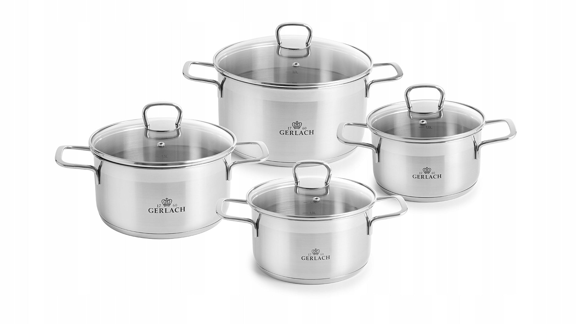 Set of pots + Lids stainless steel 8 el. INDUCTION PREMIUM EAN (GTIN) 1100005782372