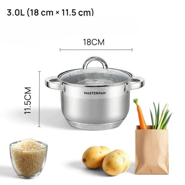 Set of pots MASTERPAN MP-5005 – stainless steel, 6 elements Manufacturer code MP-5005