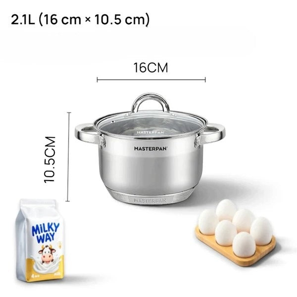 Set of pots MASTERPAN MP-5005 – stainless steel, 6 elements Packaging status original