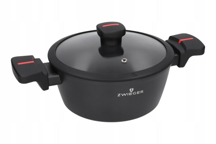 Set of pots ZWIEGER 18 cm 20 cm with lids Induction Gas Red Line Packaging status original