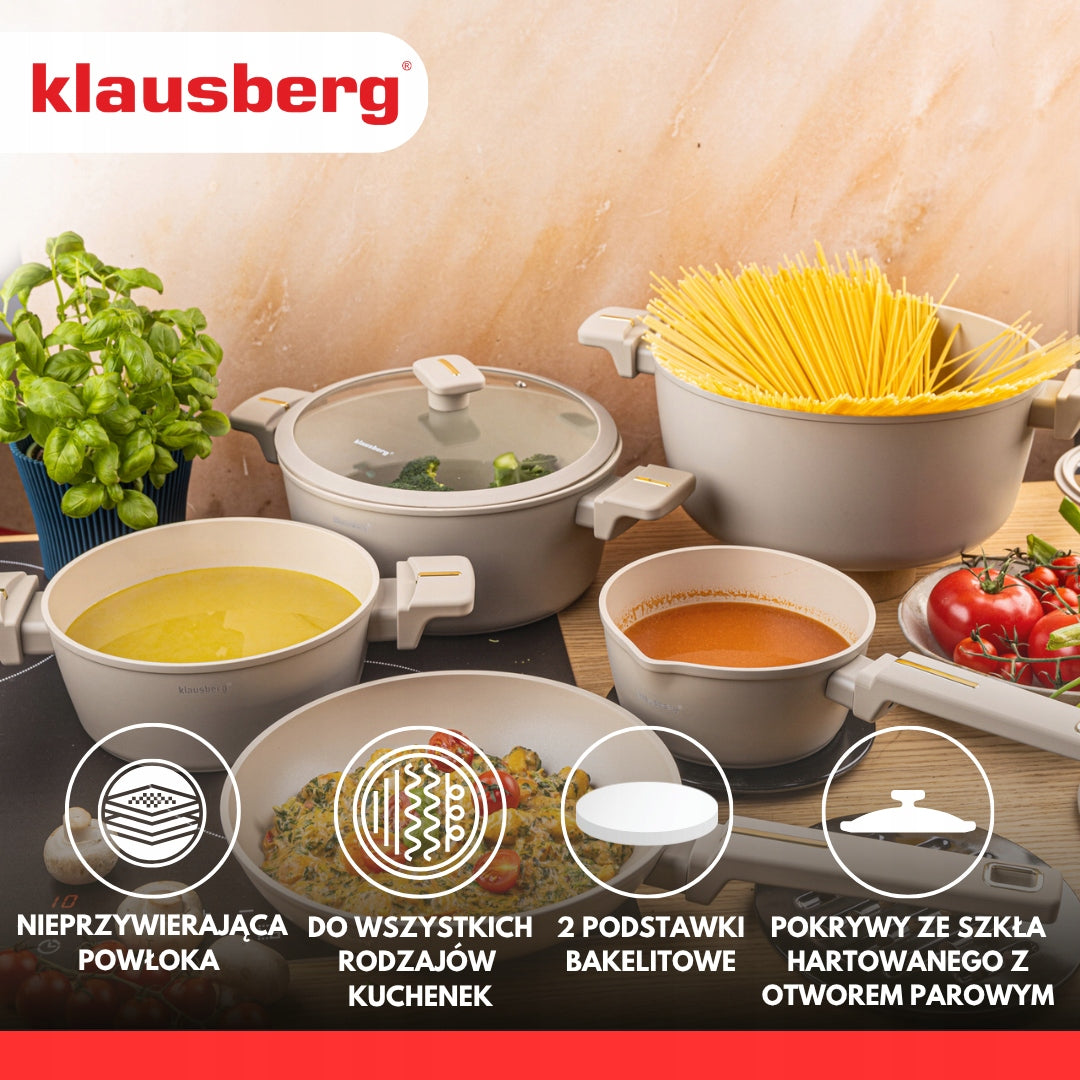 Set of pots and pans 12 ele. pots INDUCTION KLAUSBERG KB-7967 Packaging status original